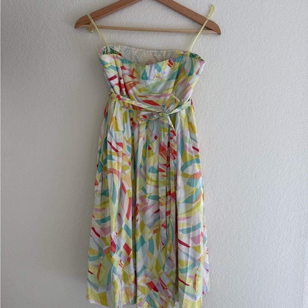 Y2K Maeve Multicolor Strapless Retro Dress (Vintage Anthropologie)